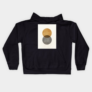 Circle Abstract - Gold Grey Texture Kids Hoodie